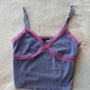 Purple and Pink Ribbed Tank Top
